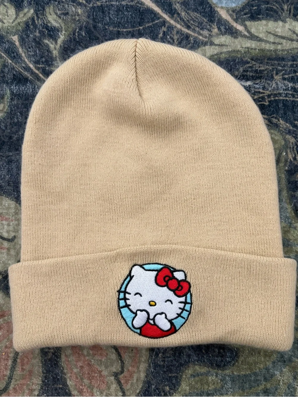 Hello Kitty Beanie with Blue & Red Embroidered Patch - age 14+